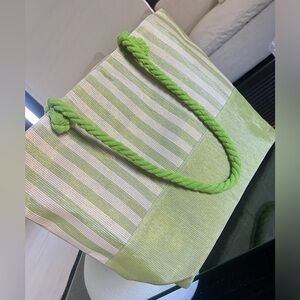 NWT!! Lime Green Striped Summer Bag